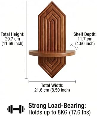 Boho Wall Decor Hanging Plant Shelf, Floating Shelves - Image 3