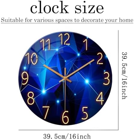 Large Blue Wall Clock Battery Operated 16 Inch - Image 5