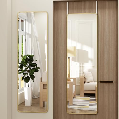 48"x 14" Full Length Door Mirror, Over the Door Mirror by JAWGLOW