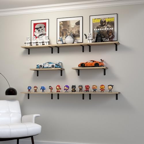 DOLLFIO Floating Wall Shelves, Decor & Storage, Rustic Brown - Image 5