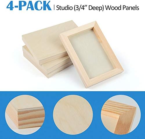Falling in Art 4 Pack 5x7’’ Unfinished Birch Wood Panels Kit - Image 5