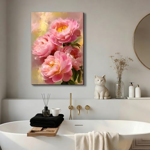 ZERILYN Ship Next Day Pink Peony Wall Art Canvas Prints Floral Pictures Canvas - Image 4