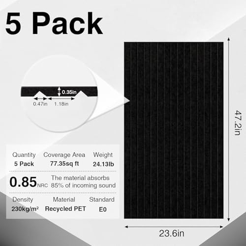 Professional Acoustic Wall Panels 5-Pack/10-Pack Sound Proof Foam Panels - Image 2