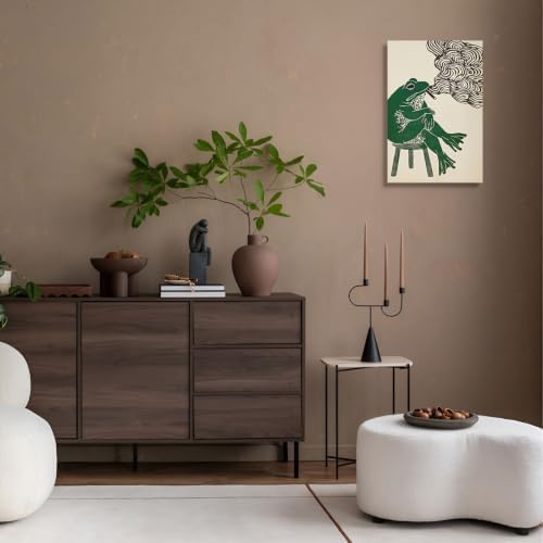 Unframed Smoking Frog Canvas Wall Art 16x20in - Image 5