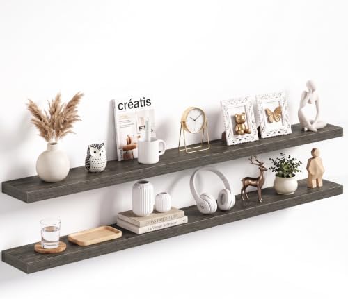 Acovy 72x8in Floating Shelves 2 Pack, Wall Mount Display Shelf by Acovy