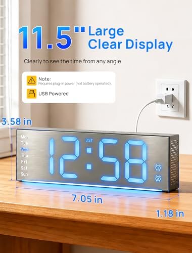 MASHI 11.5" Digital Wall Clock - Image 2