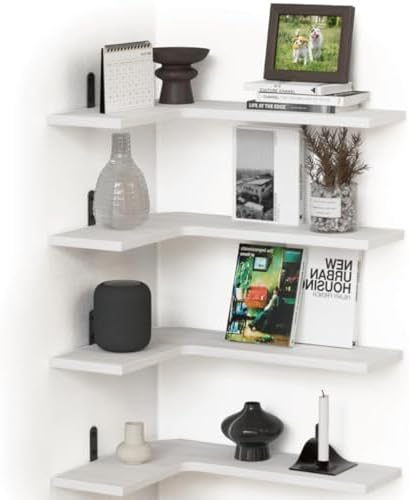 Floating Corner Shelves for Wall, Corner Wall Mounted Shelf for Home Décor by Unknown