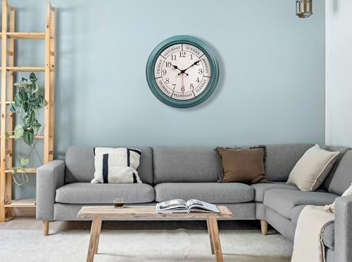 zyzamay 12 Inch Retro Wall Clock, Classic Day of The Week Wall Clock, - Image 6