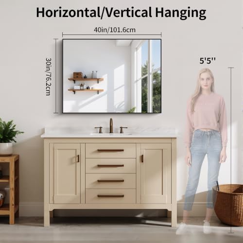 YIROMAN Bathroom Mirror 30"x40", Rectangular Vanity Mirror - Image 2