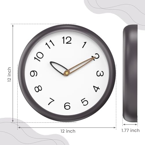 12" Silent Wall Clock – Battery Operated, Tempered Glass, Decorative Clock - Image 6