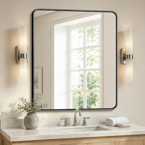 Bathroom Vanity Mirror, 36”x30” Wall Mirror by Unknown