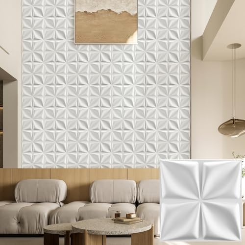 Heikki 30 Pack 3D Wall Panel for Interior Wall Décor, PVC Flower Textured Wall by YourBestChoices