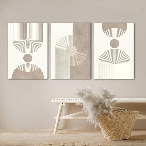 EJPFOGV Triptych Abstract Geometric Wrapped Canvas Wall Art 16x24 inches x3 - Image 2