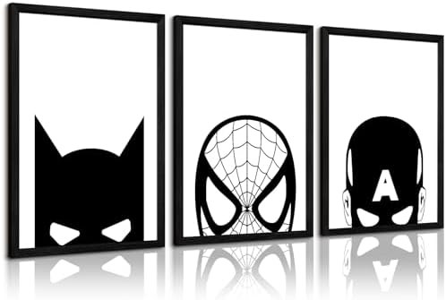 Spiderman Wall Art Boys Room Canvas Wall Decor Black White Wall Art Spiderman by Baccone