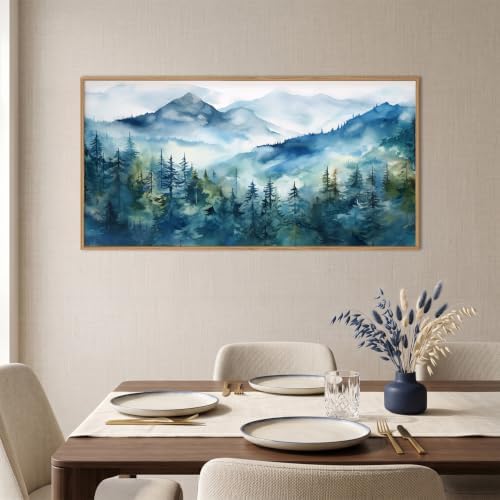 Blue Ridge Mountain Forest Framed Canvas Wall Art Set-40"x20"x1 - Image 4