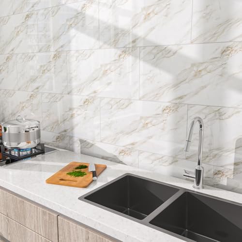 Marble Peel and Stick Backsplash 23.6 x11.8 in - Image 5