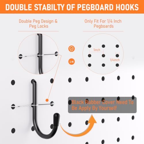 INCLY 176PCS Black Pegboard Hooks - Image 5