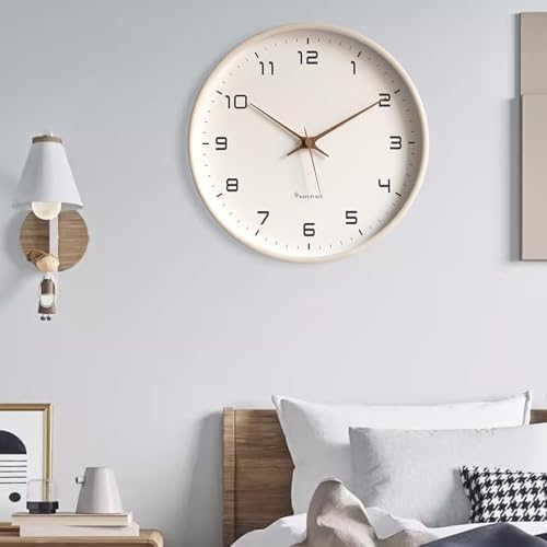 Ergocar Wall Clock, Modern Silent No Ticking Round Wooden Wall Clock Battery - Image 2