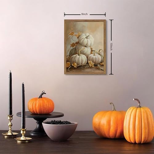 Framed Vintage Halloween Pumpkin Wall Art, Spooky Pumpkin Still Life Canvas - Image 4