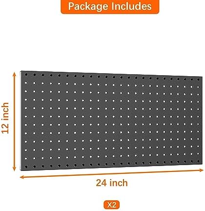 WALMANN 2 PCS 12x24 in Pegboard Panels, 24x24 in Tools Pegboards - Image 4