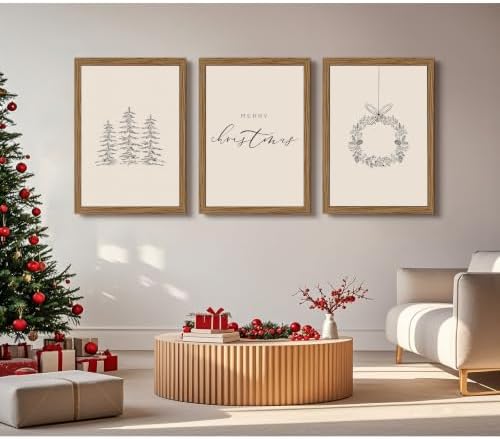 Christmas Wall Art Winter Xmas Canvas Decor Christmas Tree Picture Merry - Image 3