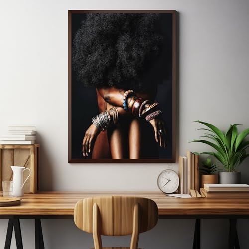 ZHGYGBN Black Girl Canvas Poster Afro Portrait Poster 16x20 Inch Unframed - Image 4