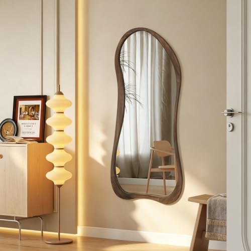 AAZZKANG Full Length Mirror Irregular Wood Framed Floor Mirrors Large - Image 4
