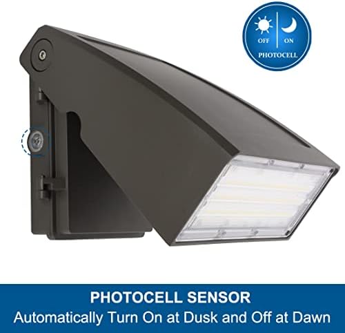 DAKASON 60W LED Wall Pack, Dusk-to-Dawn Photocell, Adjustable Head, Full - Image 2