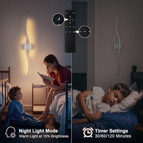 KARTOOSH Wireless Wall Sconces Set of 2, Dimmable LED Sconce - Image 5