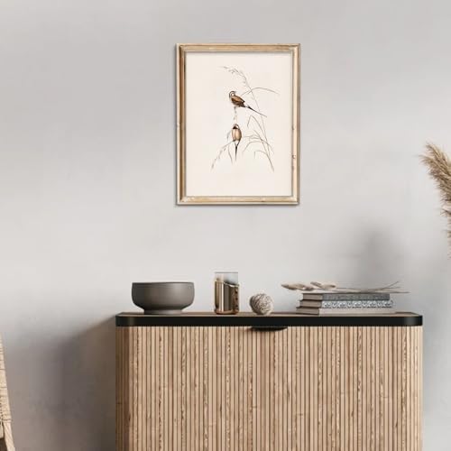 uniro Vintage Bird Wall Art Farmhouse Retro Pictures Canvas Sparrow Birds - Image 4