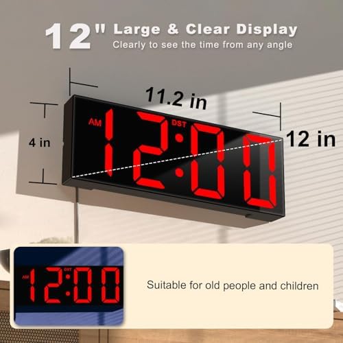 JALL Digital Wall Clock Large Display - Image 2