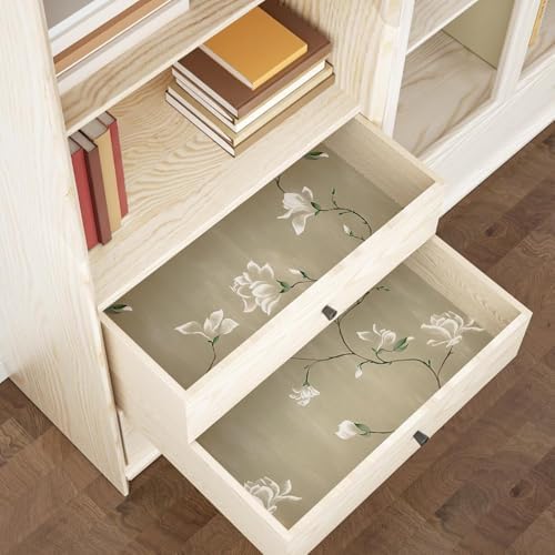Laatse Vintage Khaki Floral Bird Wallpaper Peel and Stick 17.5" × 118" - Image 3