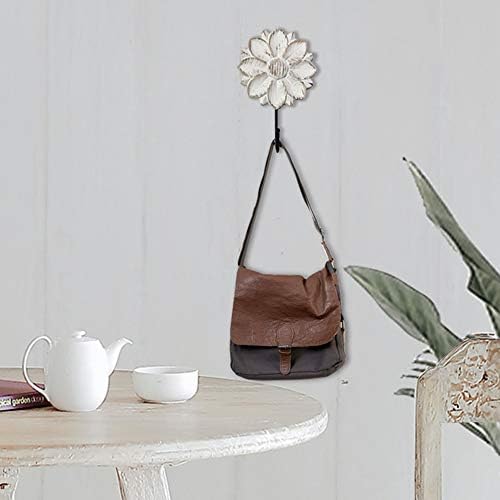 dwellington Decorative Boho Flower Towel Hooks, Farmhouse Boho Coat Rack Hooks - Image 6