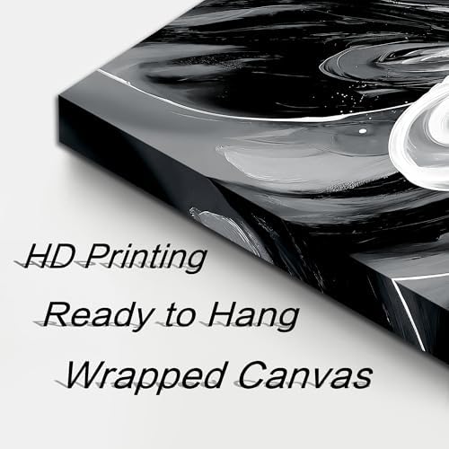 Black White and Gray Abstract Canvas Wall Art - Image 7