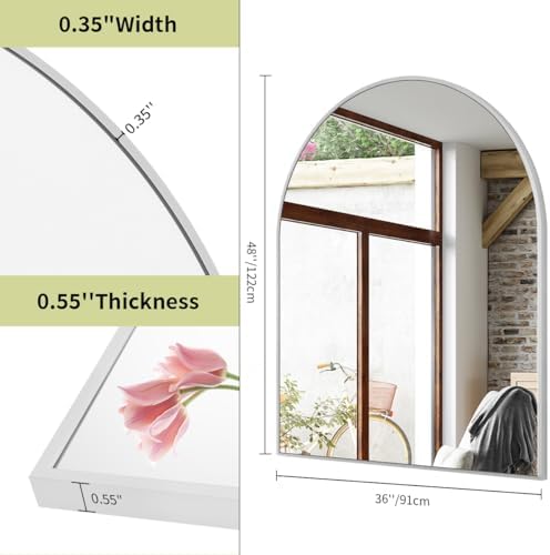 BEAUTYPEAK 36"x48" Arch Bathroom Wall Mirror - Image 5