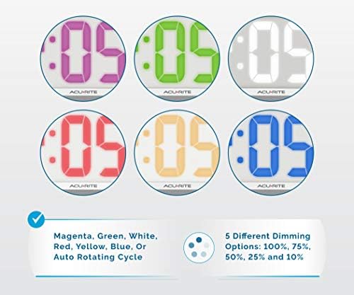 AcuRite (75160M 14.5" Multicolor LED Indoor Clock - Image 2
