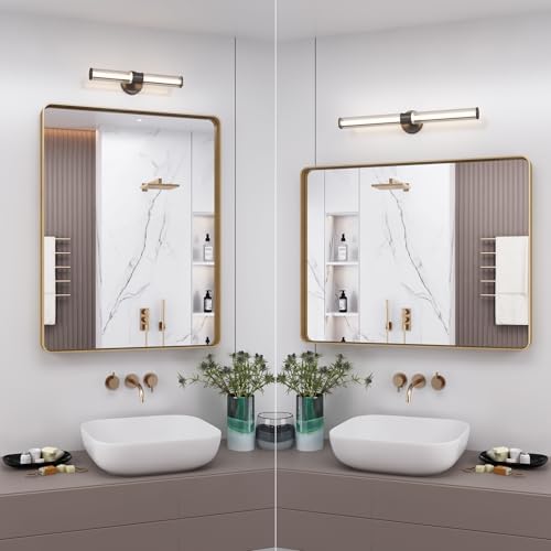 28x32 Inch Gold Bathroom Vanity Mirror - Image 4