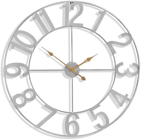 Sorbus Large Wall Clock, Metal Frame, Battery Powered by Sorbus