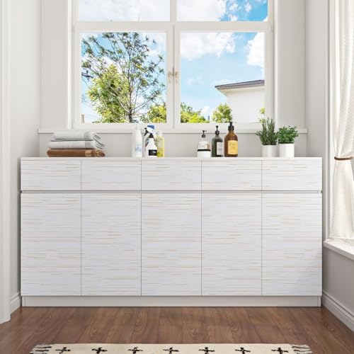 Livelynine Textured Wallpaper Peel and Stick White and Gold Grasscloth - Image 4