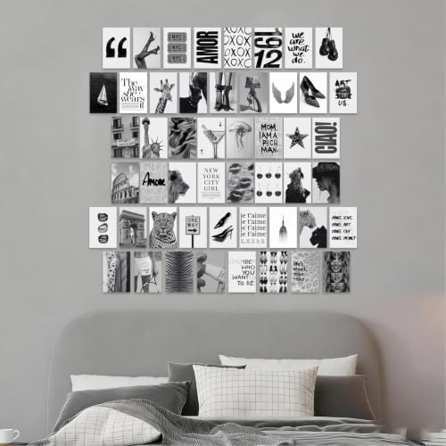 KBKBART 50 Pcs Black and White Wall Collage Kit - Image 6