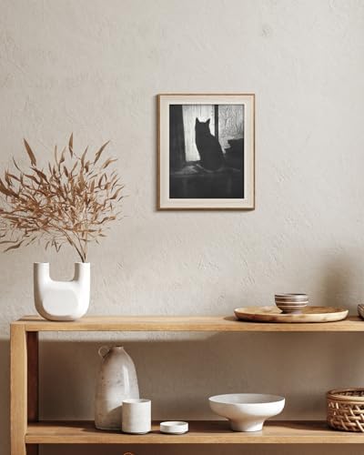 VIYYIEA Framed Lonely Black Cat Wall Art - Image 6