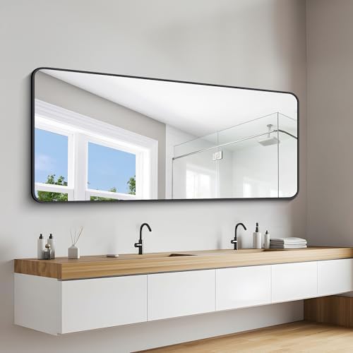 DESBING 72" x 30"Bathroom Mirror, Matte Black Wall Mirror - Image 3