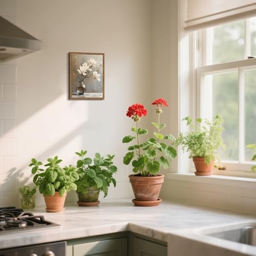 Framed Flower Canvas Wall Art, Elegant Nature Still Life Botanical Artwork - Image 6