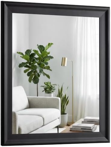 CULER Black Wall Mirror for Bathroom, Rectangle Rustic 24 x 32 inch by Culer
