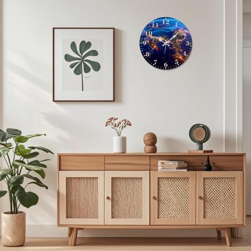 12" Silent Wall Clock, Round Wall Clock, Earth Night View - Image 5