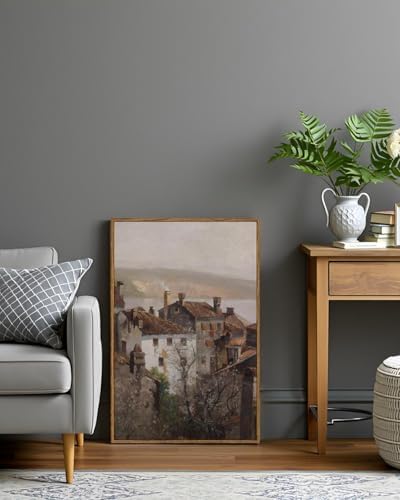 VIYYIEA Vintage Framed Canvas Wall Art, European Towns Landscapes Art, Living - Image 5