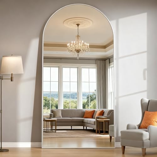 Arched Floor Mirror 76"x34" Silver Full Length Mirror by NEUWEABY