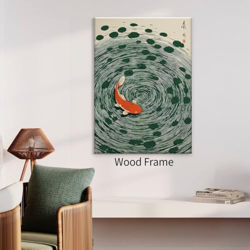 Japanese Koi Fish Framed Poster Oriental Asian Lucky Carp Canvas Wall Art 24x36 - Image 5