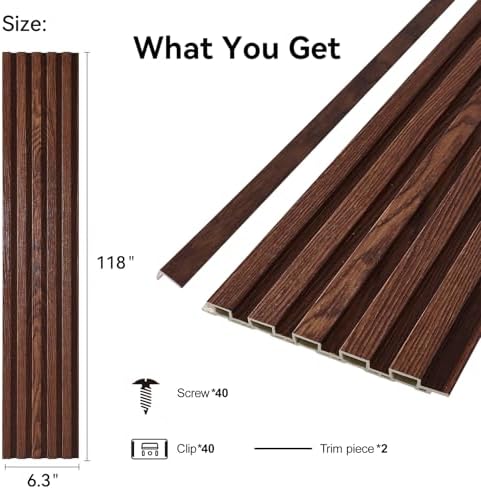 Slat Wall Panel 8-Pack, 118’’x6.3’’ - Image 2