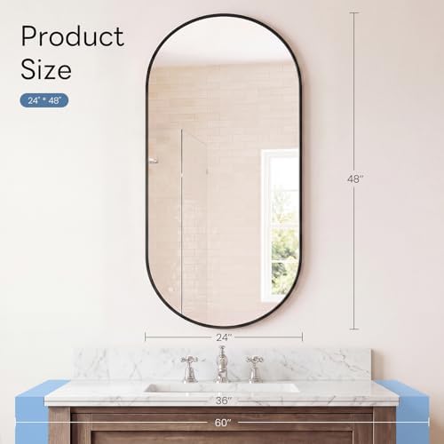 NEWBULIG Oval Bathroom Mirror, Vanity Mirror - Image 2